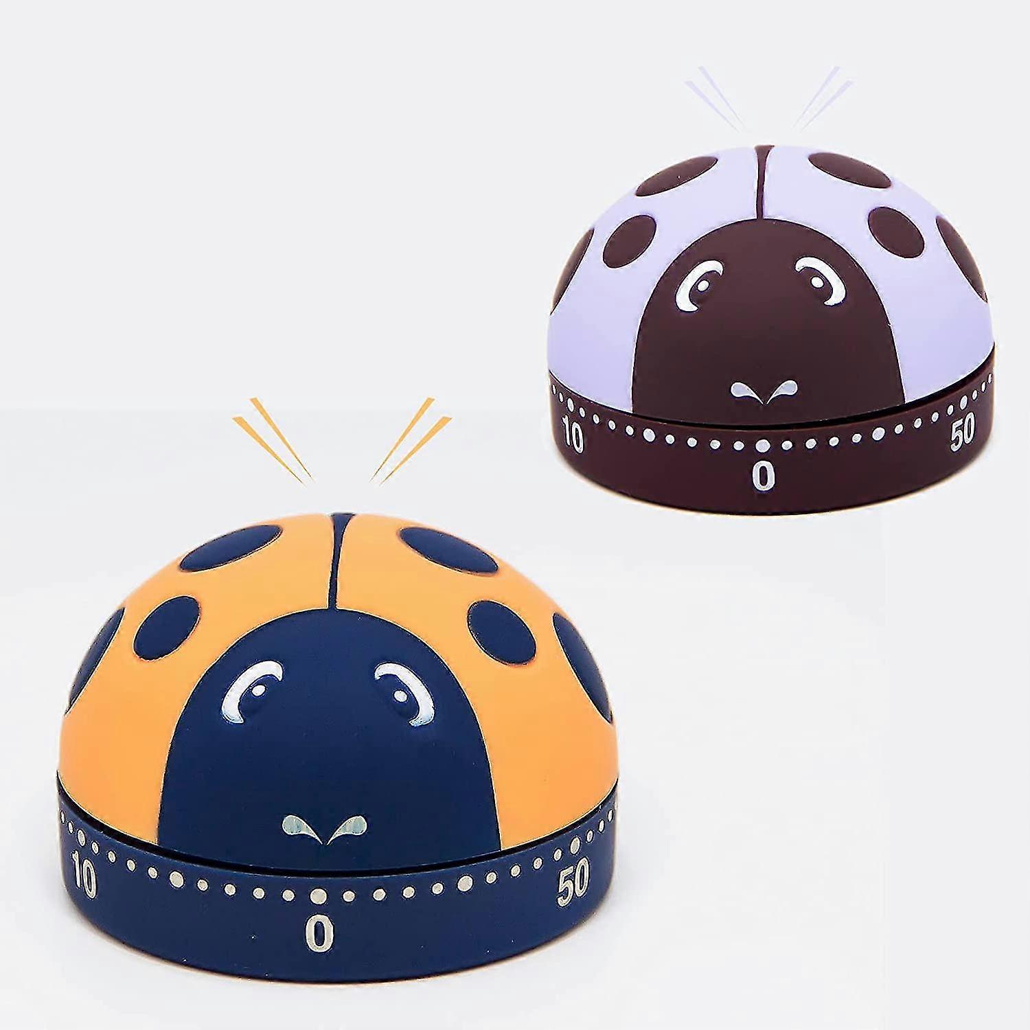 2pcs Cute Kitchen Timer, 100% Children's Mechanical Timer, 60-minute Animal Timer