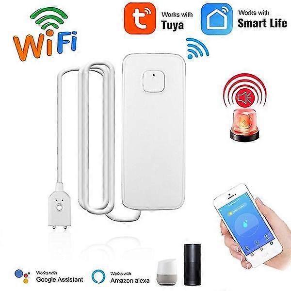 Tuya Wifi Smart Water Leak Sensor Water Overflow Level Detector Security Sound Alarm System Flood Leakage Sensor Remote Monitor