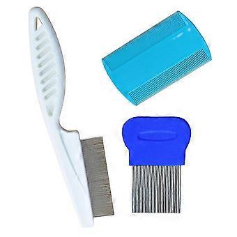 3 Pcs Cat Flea Comb For Kittens Dog Pet Lice Tear Stain Remover Combs Fine Tooth Grooming Removal Tool