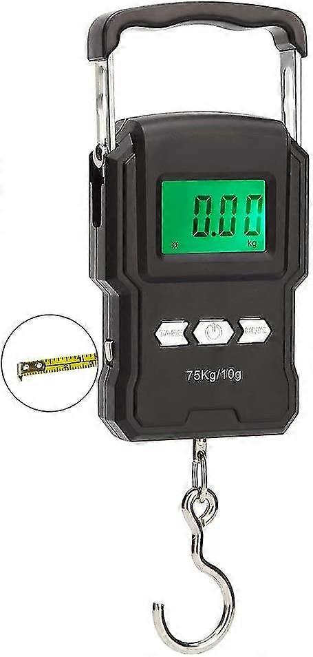 75kg/165lb Portable Digital Luggage Scale With Tape Measure, Electronic Travel Weighing Scales