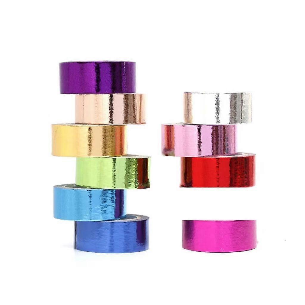 10Rolls Washi Tape Set, Assorted color 5mm Wide Hot Stamping Decorative Masking Tapes for DIY Craft, Planners, Calendars, Notebook and Scrapbooking