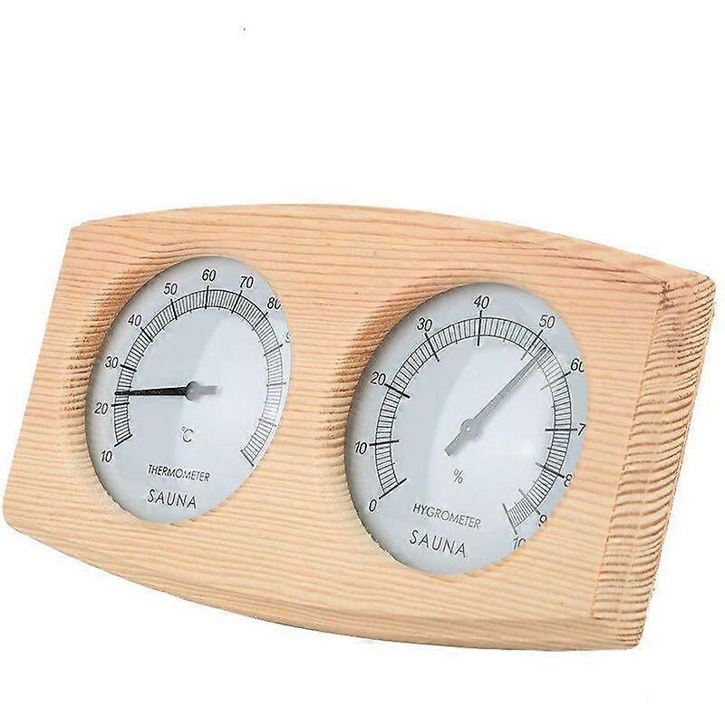 Sauna Thermometer Hygrometer 2-in-1, Wood Sauna Thermo-Hygrometer, High Accuracy Sauna Accessories For Measuring Temperature And Humidity (Round