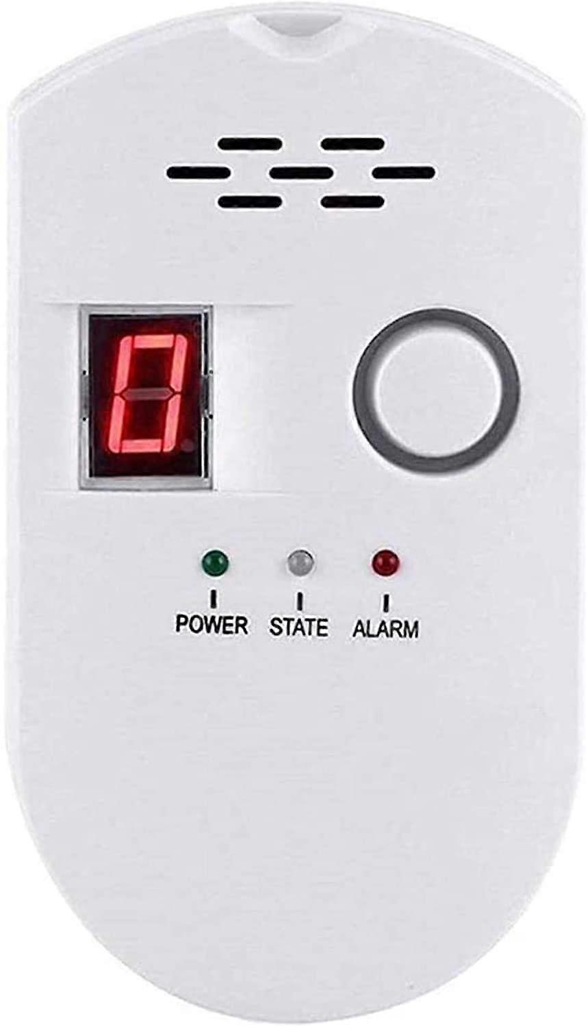 Gas Detector, LPG/Natural Gas/Coal Gas Leak Detector, Plug-in Sensor Monitor with Audible Alarm and LED Digital Display, Combustible Methane, Propane