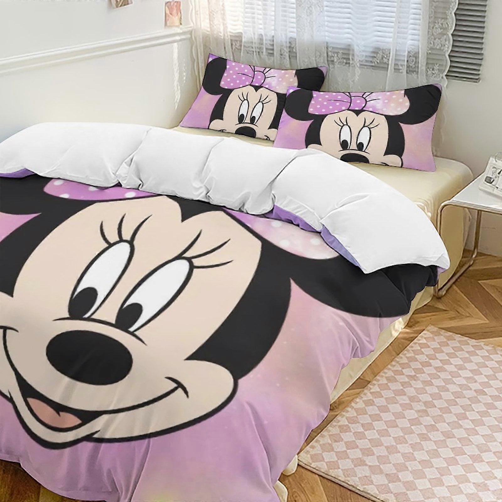v4246  Bed Sheets Bedding Minnie MouseCartoon Collection 3-Piece Comforter Set, Personalized Bedding Decor for Kids And Teens  Bed Sheets  yuq4246