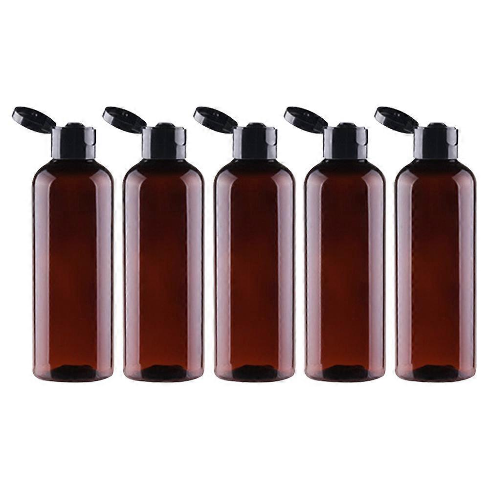 5pcs 100ml round shoulder PET plastic flip top bottle