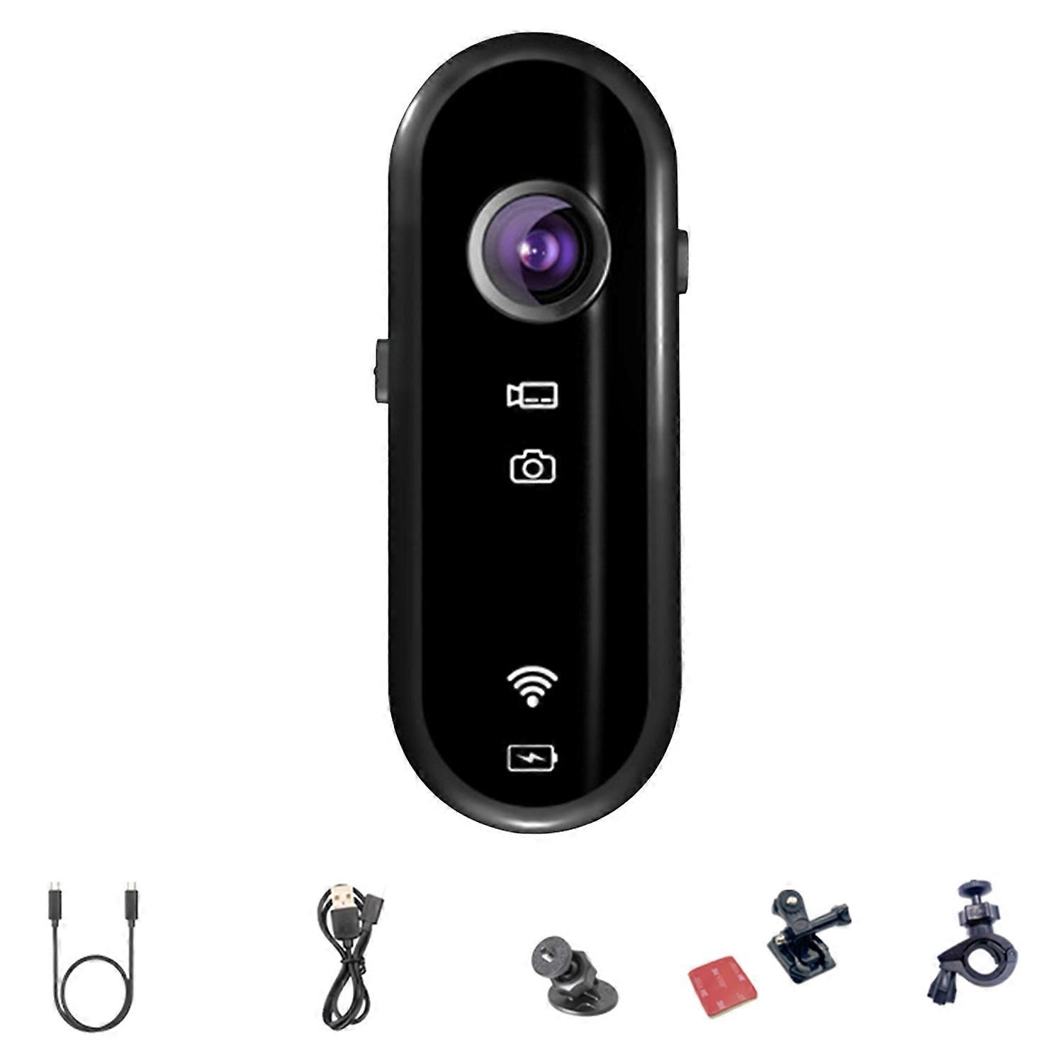 C3 Pro Thumb Action Camera 1080P HD Small Body Helmet Camera with Bicycle Holder for POV Vlogging