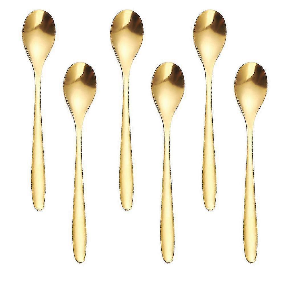 طقم ملعقة صغيرة من 30 قطعة، ملعقة ستانلس ستيل ذهبي للعشاء، حلوى، كيك، مطعم، منزل، كافيه