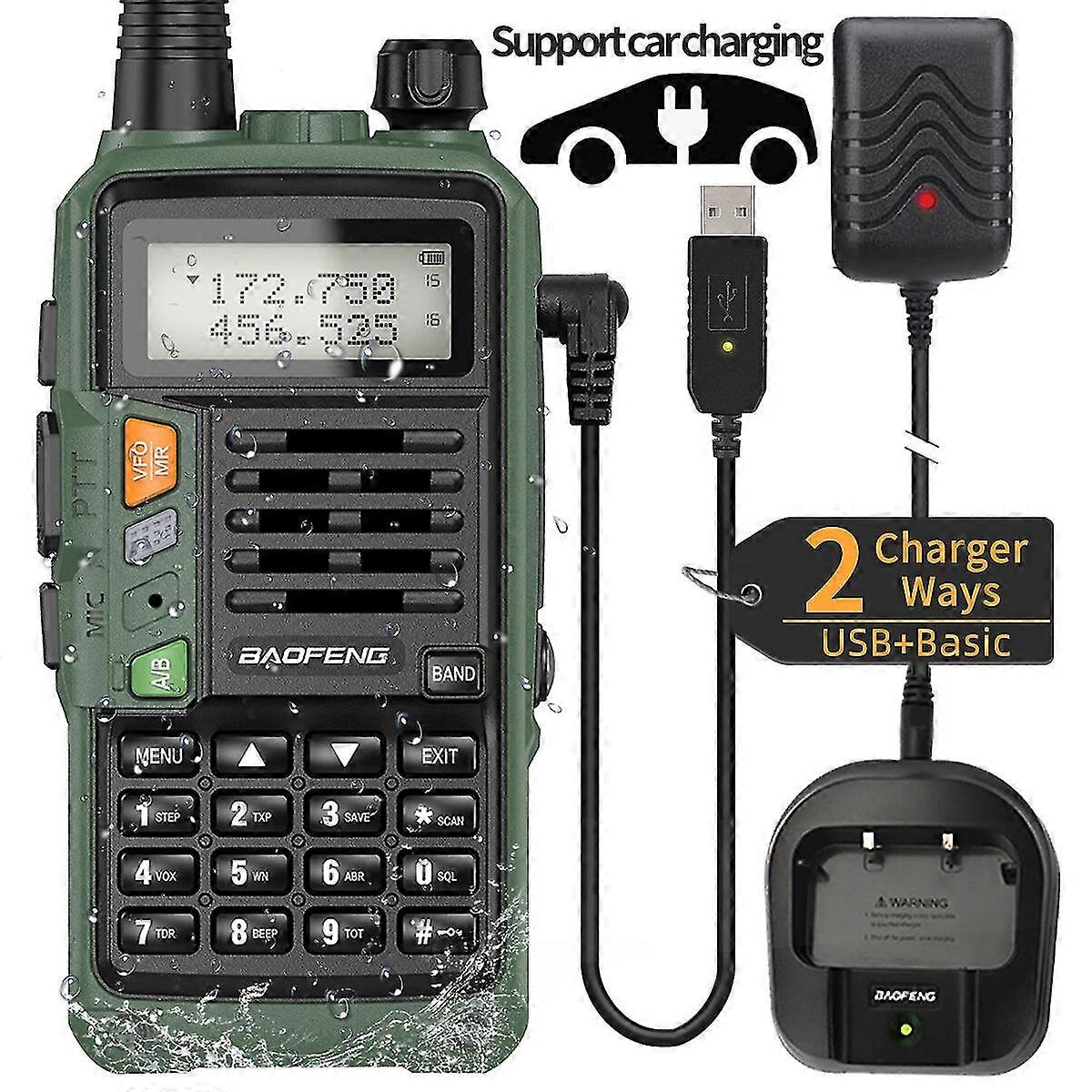Baofeng Uv S9 Plus جهاز إرسال واستقبال محمول قوي مع راديو Uhf Vhf مزدوج النطاق طويل المدى Walkie Talkie Ham Uv5r ثنائي الاتجاه