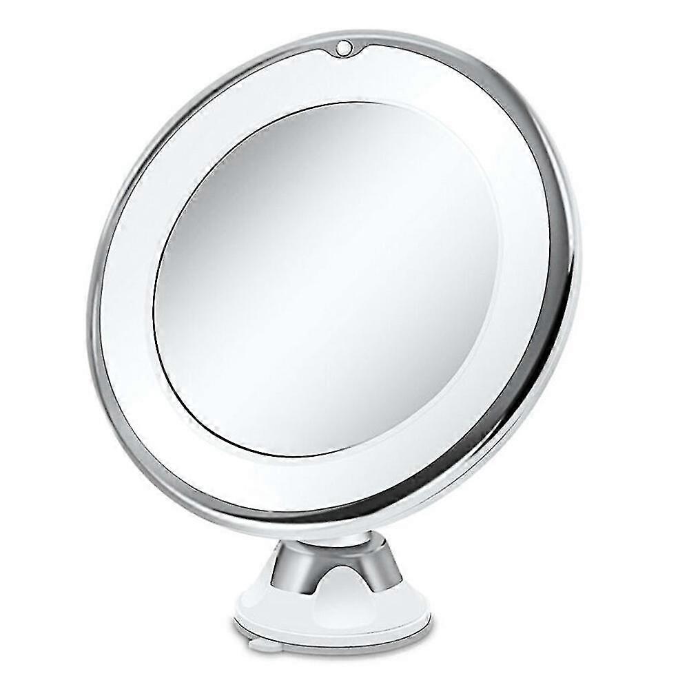 10x Magnifying Foldable Makeup Mirror With Led Lights 360 Degree Rotation