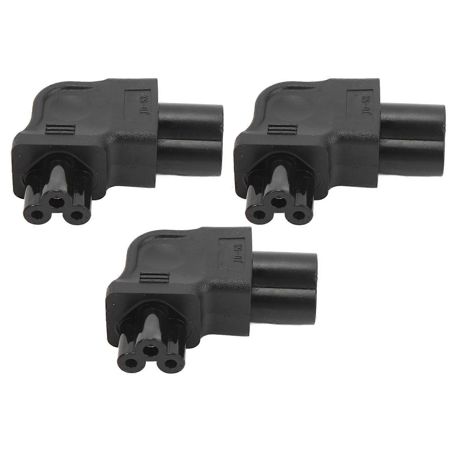 IEC320 C6 to C5 Power Adapter Male to Female Right Angle Power Socket Adapter for Printer Scanner 3pcs 250V