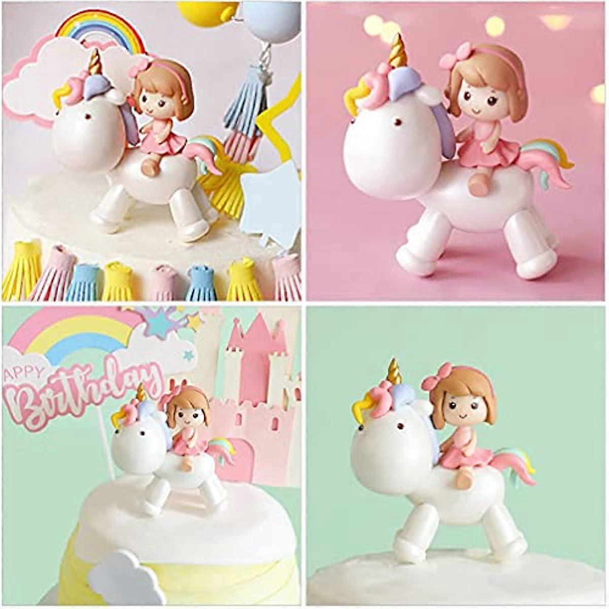 8 Pcs Flying Unicorn Cake Toppers - Miniature Horse Figurines For Fairy Garden & DIY Crafts - View #3