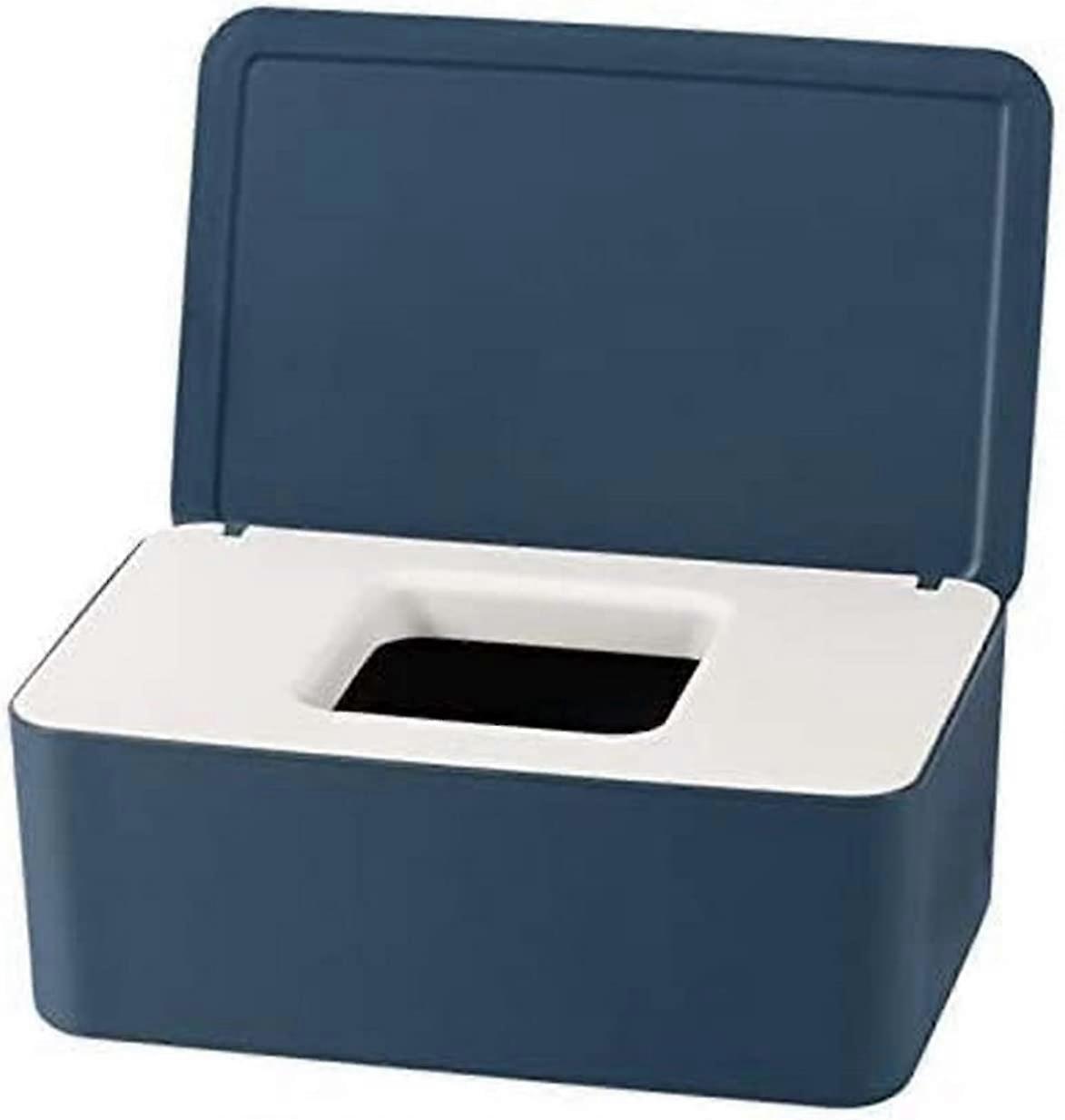 AOOPOO Wet Wipes Case Tissue Box with Lid Baby Wipes Dispenser Pouch for Napkin Wet Wipe Storage Box Dustproof Napkin Storage Box for Home Car (Blue Y