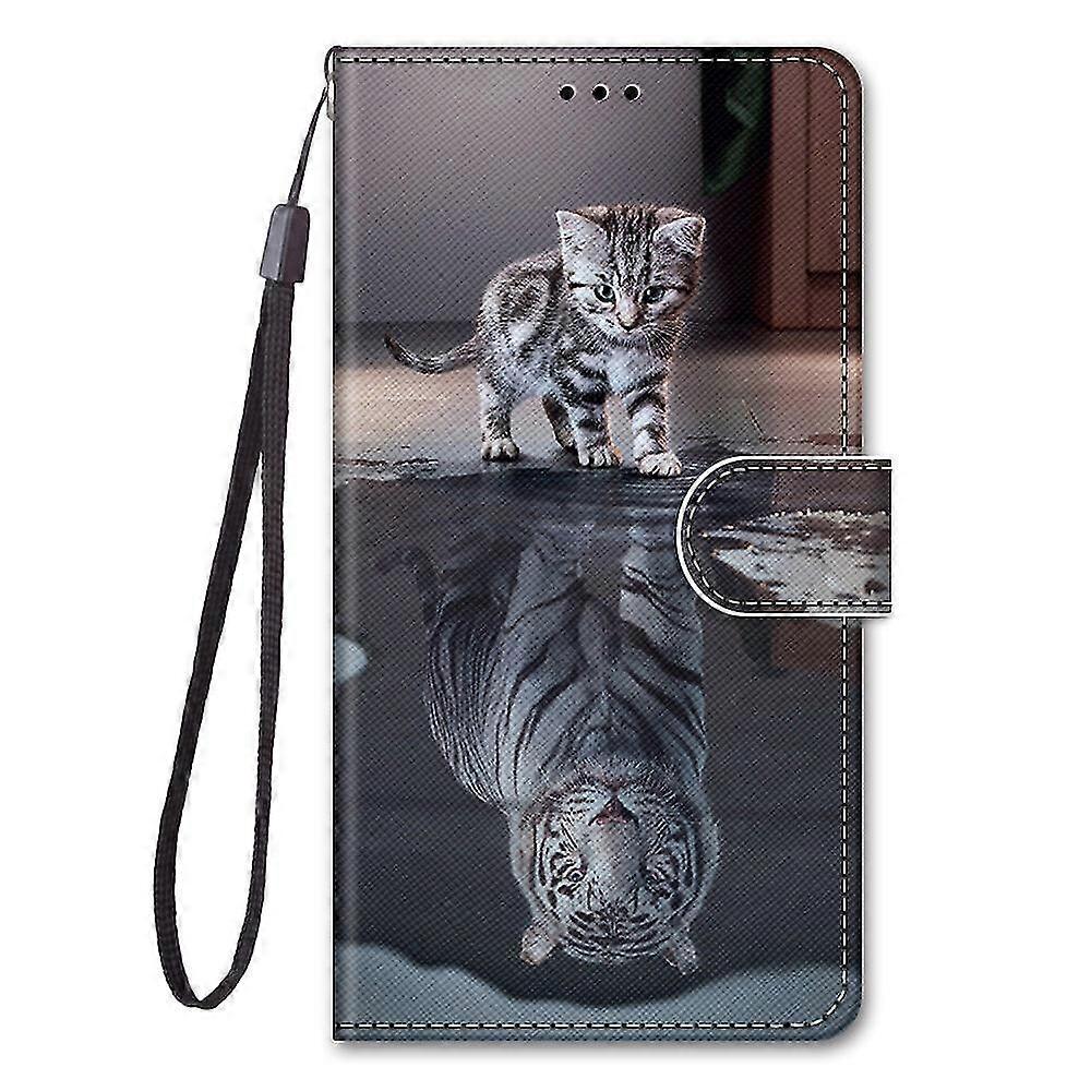 Capa Flip Pintada Compatível com iPhone 14 Pro - Gato e Tigre