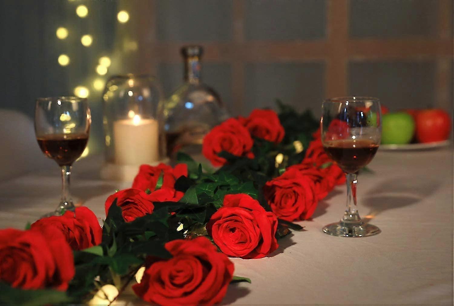 人工ローズシルク花ブーケホームオフィス結婚式の手配赤