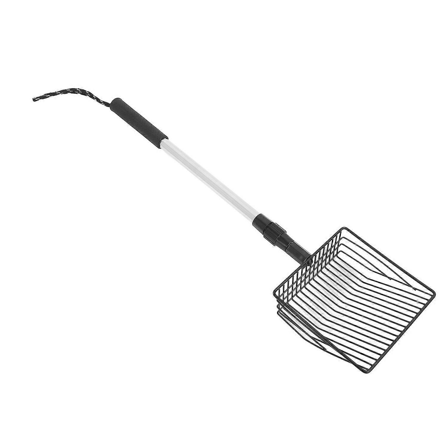 Extendable Cat Litter Scoop Lightweight Versatile Fine Screen Long Handle Metal Chicken Coop Poop Sc