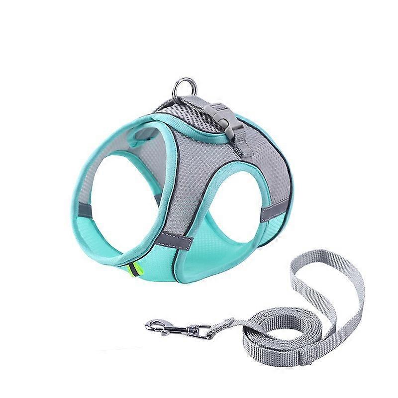 Breathable Puppy Mesh Harness with Leash Pet Adjustable Reflective Vest