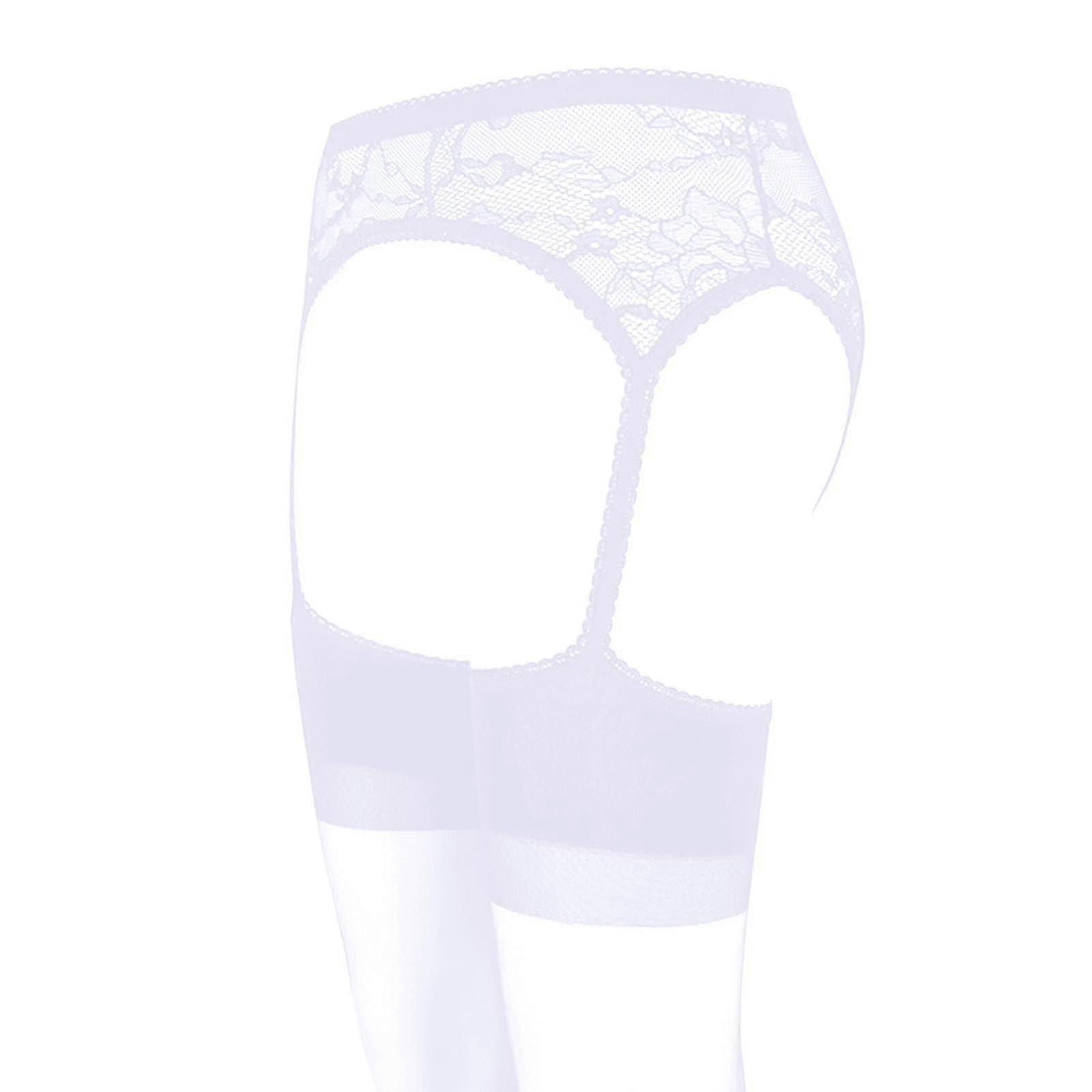 Lace Garter Sheer Pantyhose Open Crotch Suspender Tights For Women
