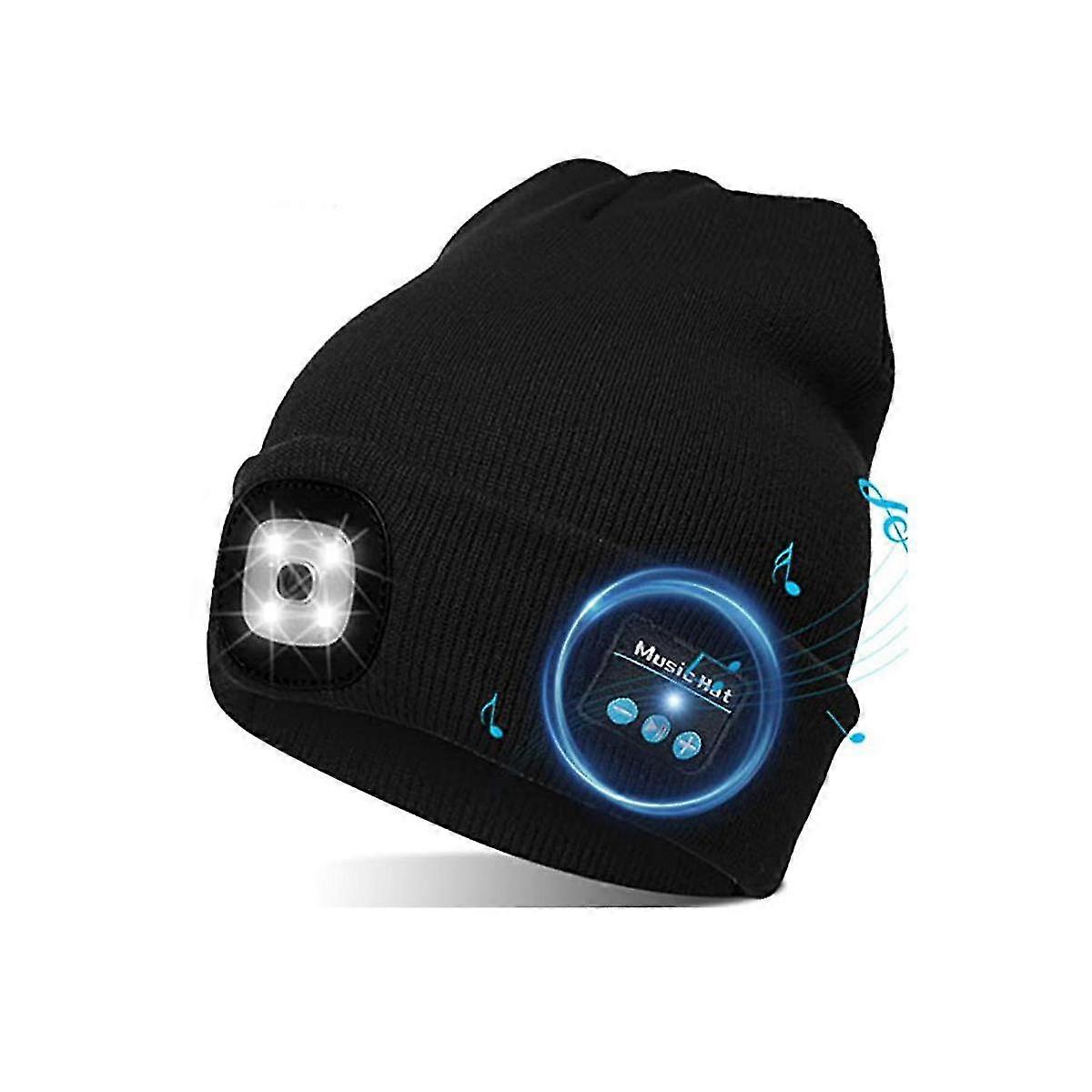 Bluetooth Beanie , Musical Knitted Cap Led Hat Wireless Stereo Headset For Running Hiking