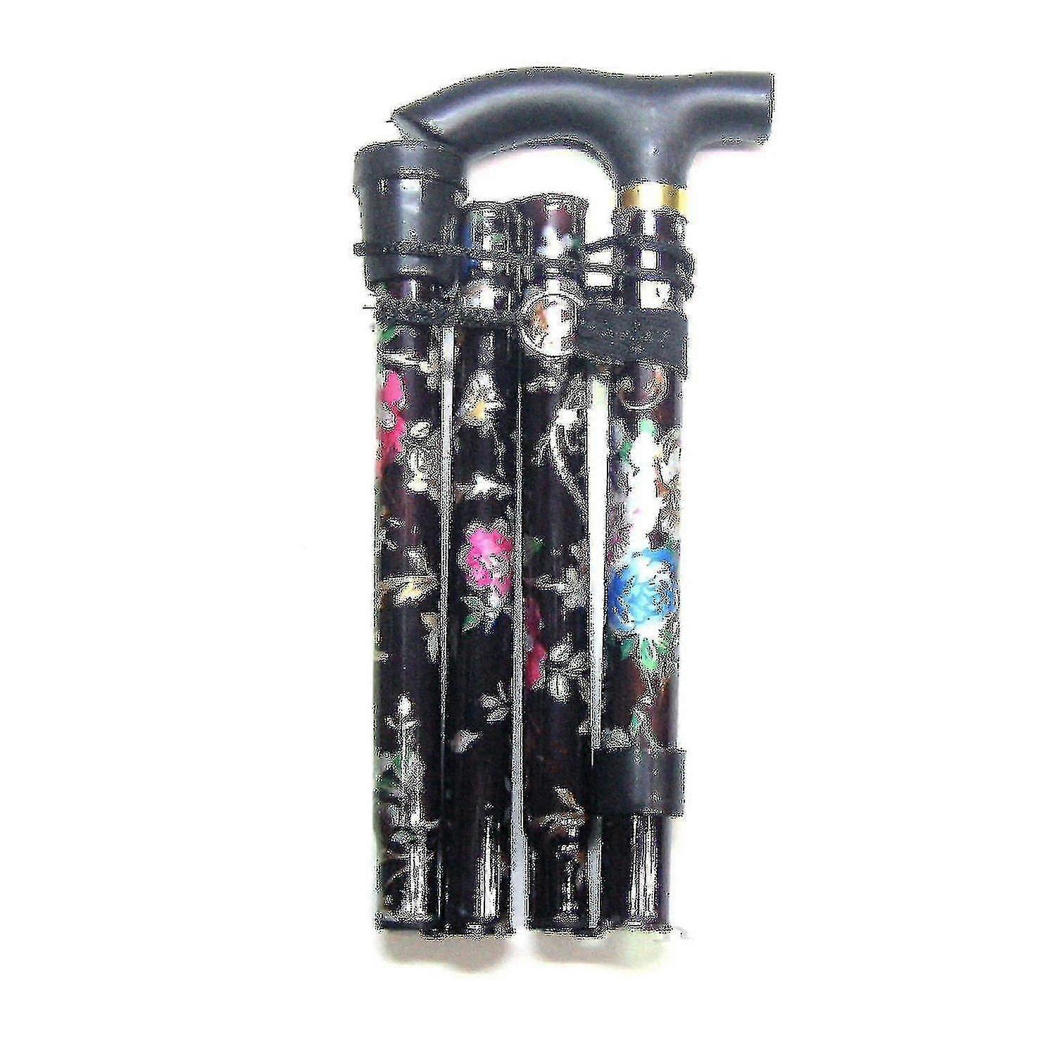 Lightweight Foldable Compact Walking Stick - Negru Floral