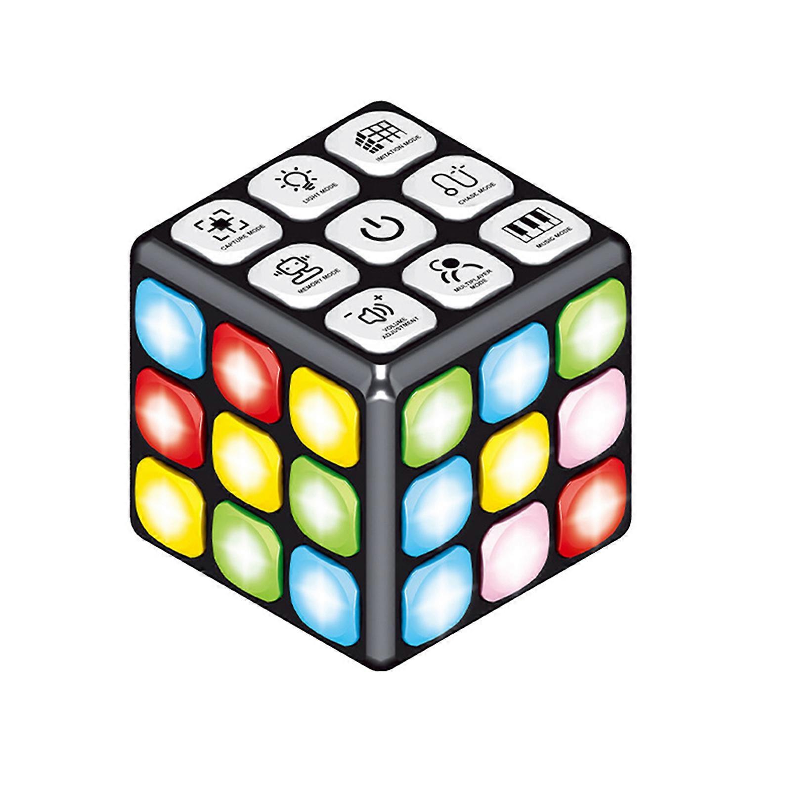 LED Flashing Cubes Memory Game Electronic Handheld Game, 5 Brain Memory Games for Kids STEM Sensory Toys Brain Game Puzzle Fidget Light Up Cube Stress