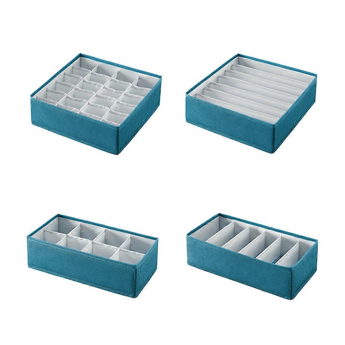 4pcs/Set Clothes Drawer Organizers Polyester Wardrobe Organiser Foldable Storage Box for Underwear Socks Bra Tie