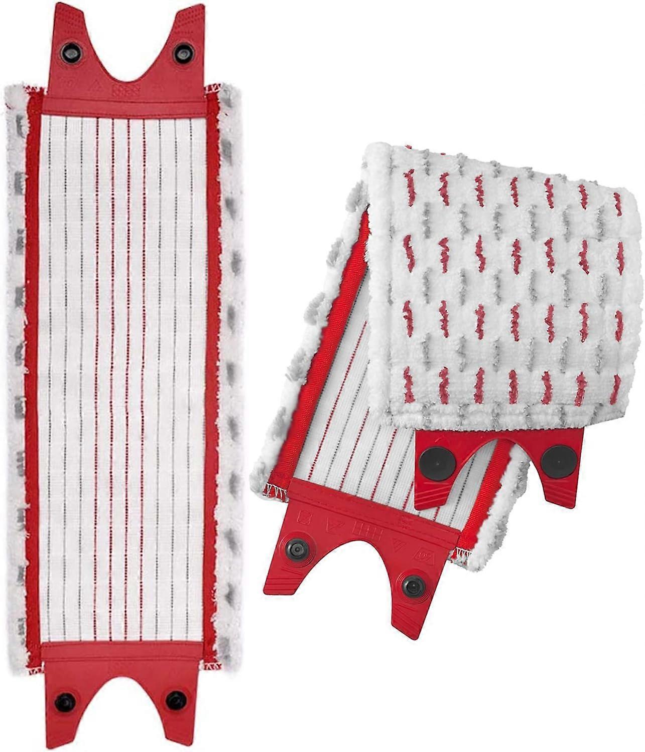 2in1 Mop Cloth Microfiber Pad Mop Head Replacement Super Absorbent & Dust Resistant Red