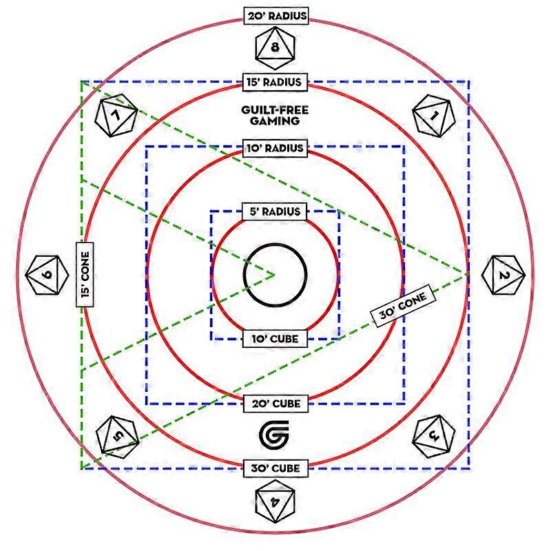 Oppgradert Spell AOE Damage Template Dungeons and Dragons D &D Area Effect Akryl Material
