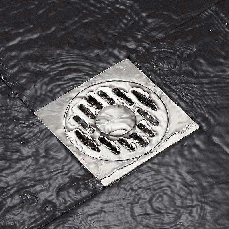 1 piece (for washing machine, about 100*100*3mm) Stainless Steel Thick Drain Square Anti-Odor Bathroom Hotel Floor Shell Waste G