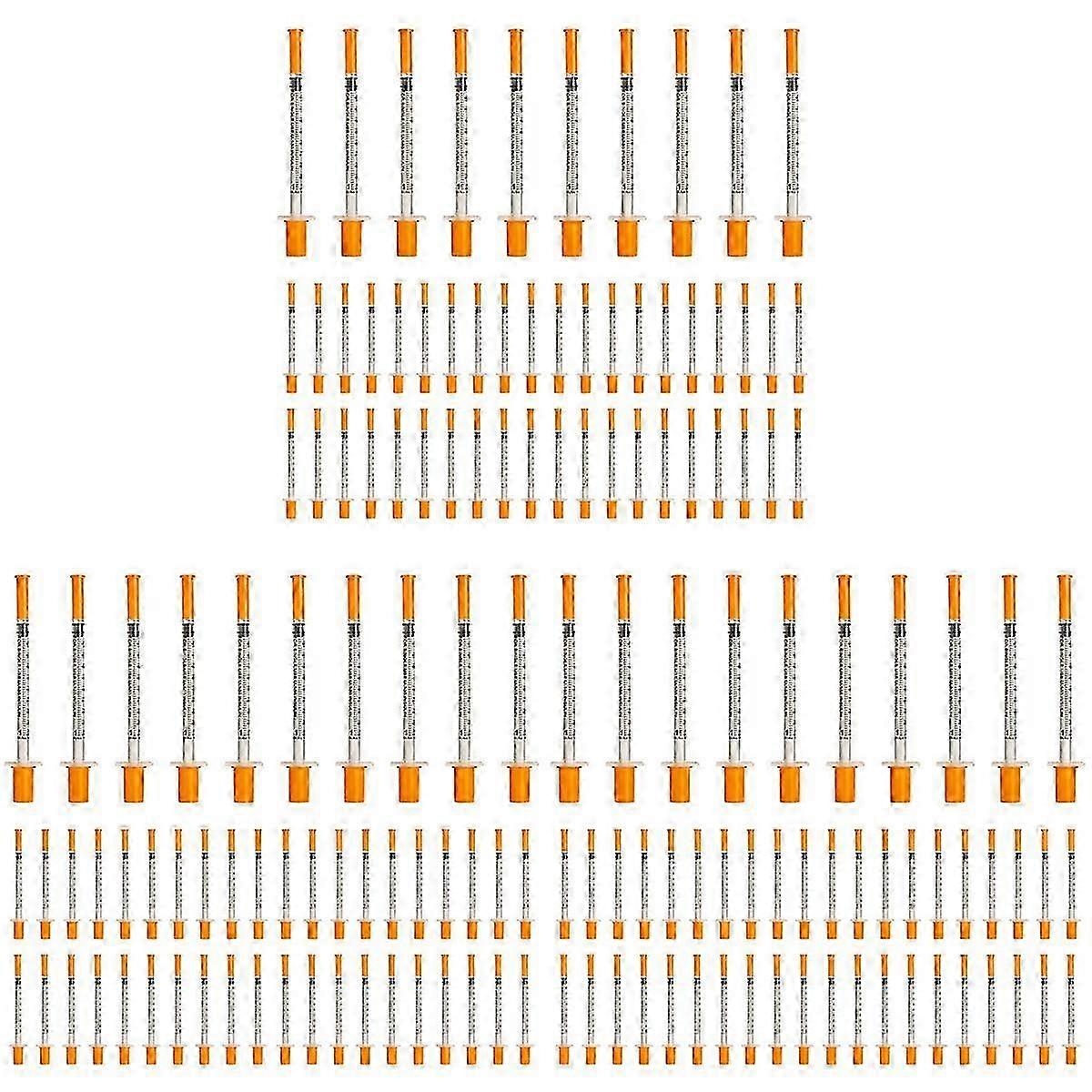 150Pcs 1ML Syringe with 30G (8mm Long) Lab Supplies Individually Sealed Package
