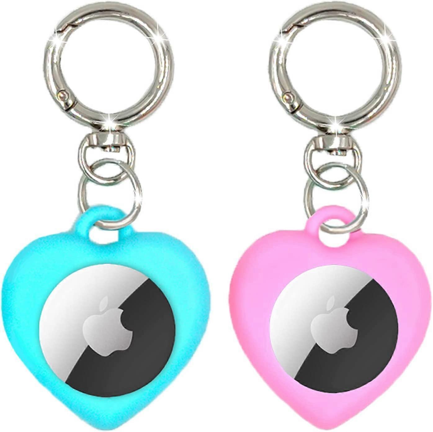 [2 PCS] Airtag Case for Apple AirTag,  Keychain AirTags Case with Anti-Lost Key Ring, Protective AirTag Holder Case Cover, Finder Items for Pets, Keys