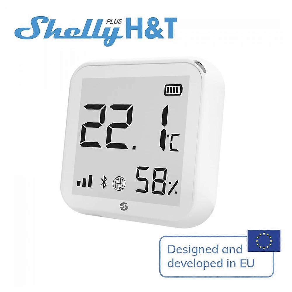 Shelly Plus H&T WiFi-operated Humidity Temperature Sensor Bluetooth Inclusion Compatible With Alexa Google Home Android More