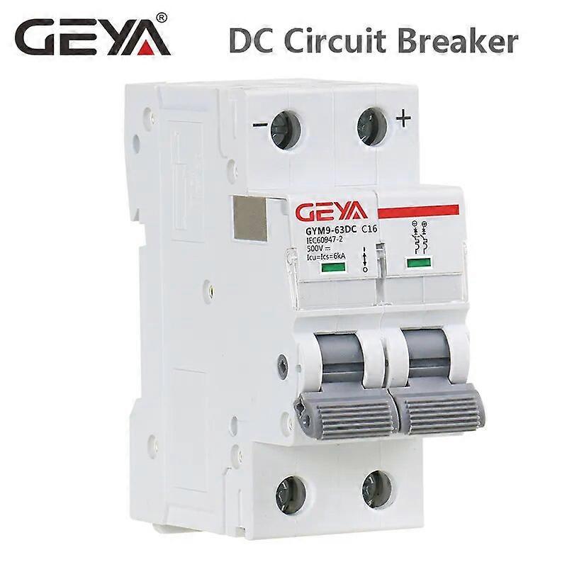 GEYA Din Rail DC MCB 6KA 2P 500V mini istič DC 6A 10A 16A 20A 25A 32A 40A 50A 63A
