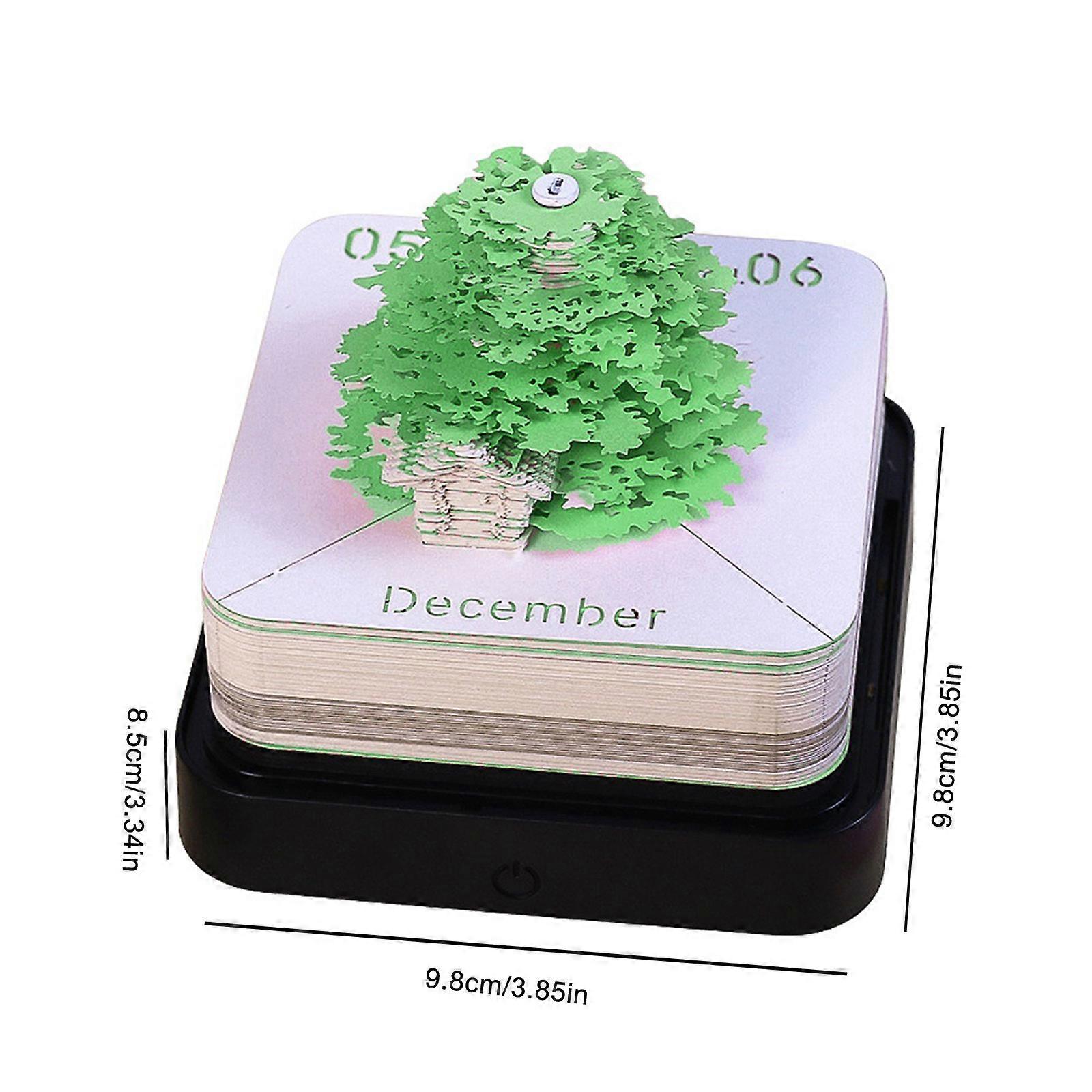Bloc-Notes Calendrier 3D Cabane Dans Les Arbres 2026 Avec Lumière LED - Memo Pad Artistique Décoratif