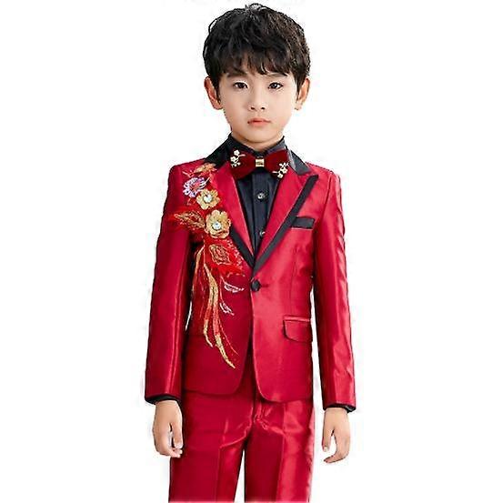 Costumes brodés de luxe 1 bouton Imprimé Dîner Tuxedo Veste Pantalon Prom Mariage