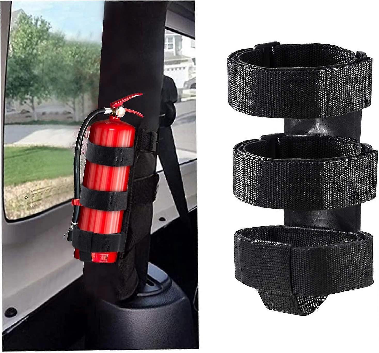 Fire Extinguisher Mount For Roll Bars - Adjustable, Secure, Easy 1 Min. Install With No Tools - For Jk Jku Jl Tj Cj - Stainless Hardware.