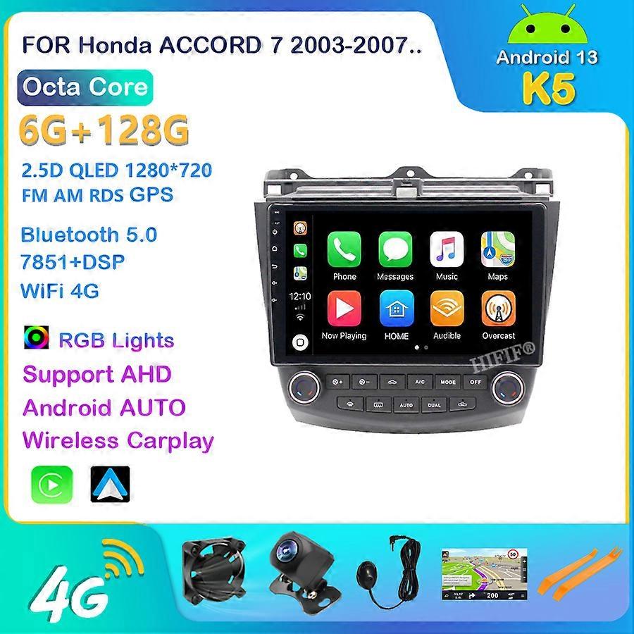10.1 inch IPS DSP Android 13 RAM 2GB ROM 32GB 2din car Radio Player GPS Navigation For 2003 2004 2005 2006 2007 Honda Accord 7