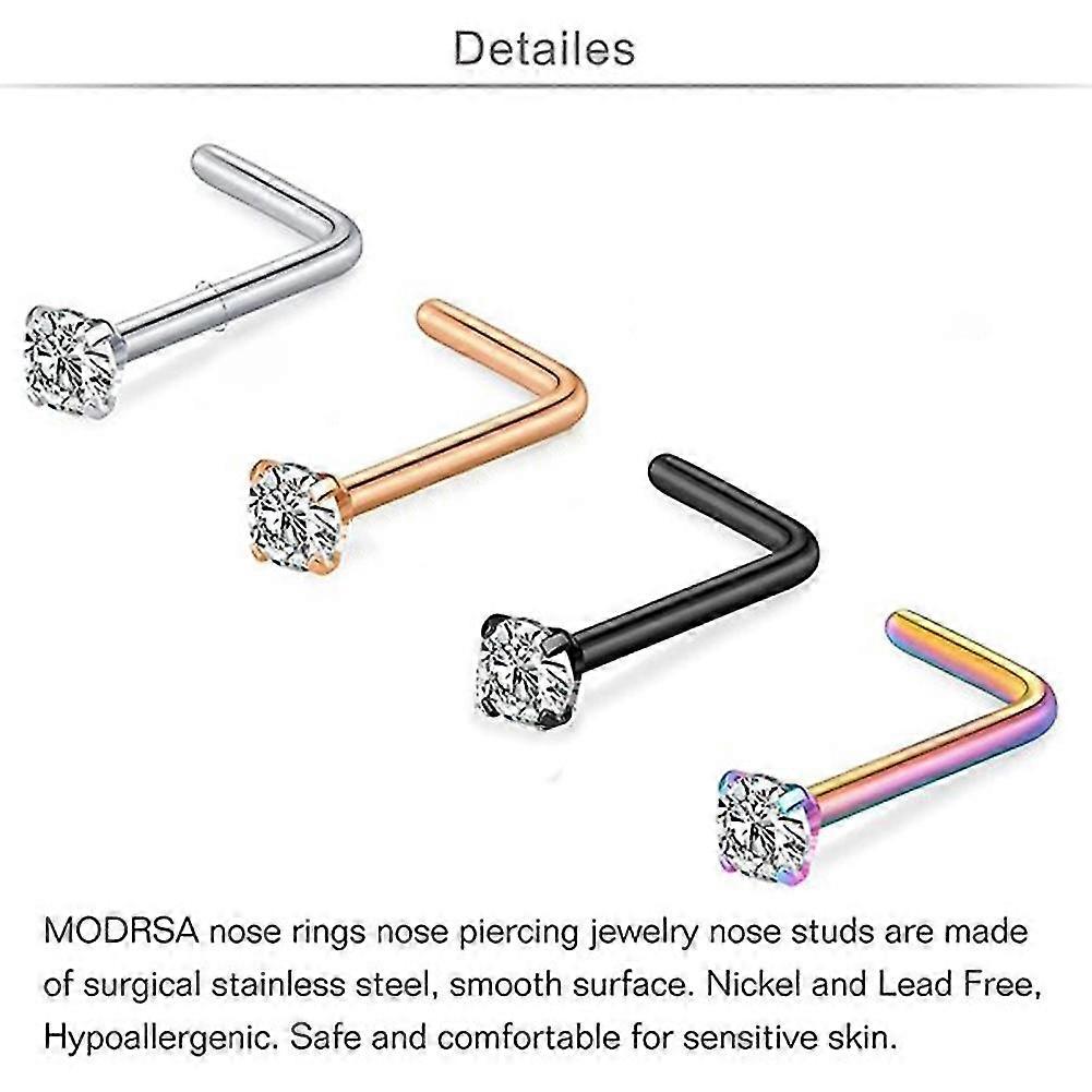 Kvinner menn L Shape Studs Brusk Helix neseringer sett piercing