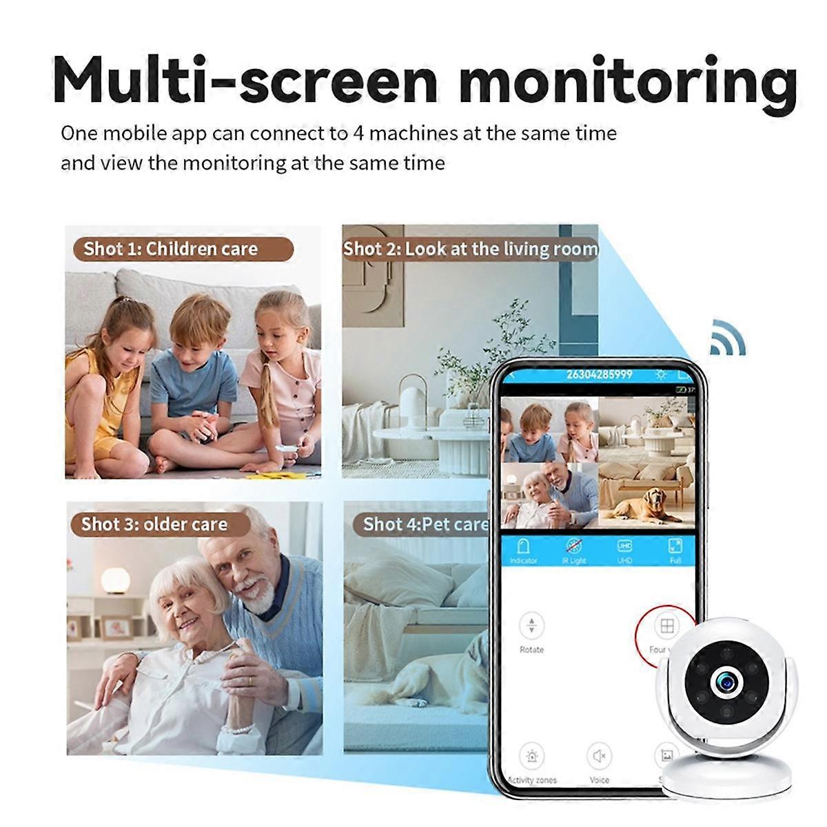 Indoor IP Camera WiFi 1080P Super HD Pan&Tilt 2-Way Audio Motion Detection Smart Home Camera for Ba