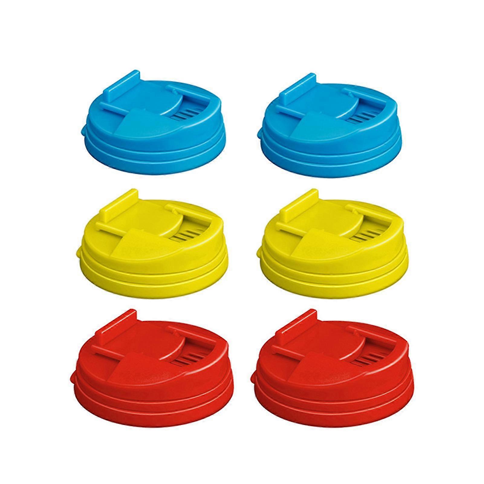 6 Pcs Anti-leak Beverage Can Cover Cap Reusable Soda Can Lids In 3 Colors