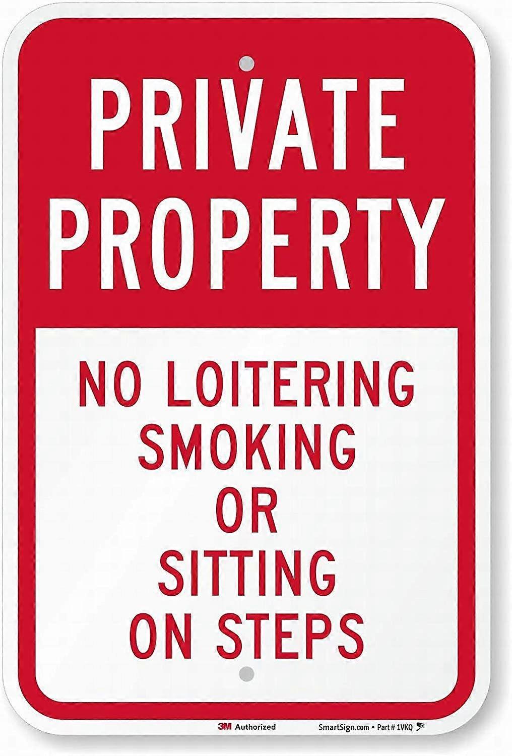 LINCMAN Panneau de décoration de garage Interdiction de flâner Fumeur ou de s’asseoir sur les marche