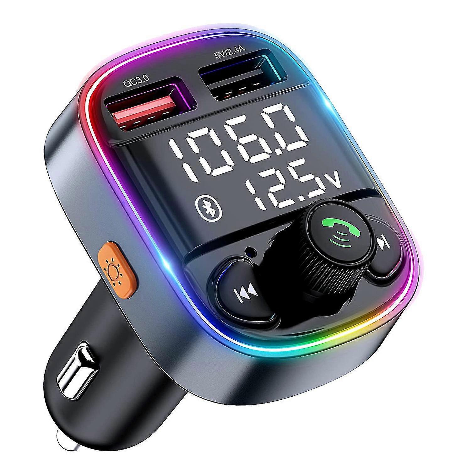 Bluetooth Transmitter Qc3.0 Quick Charge Car Adapter, Hands-free Kit For Car Bluetooth 5.0,for Tf C