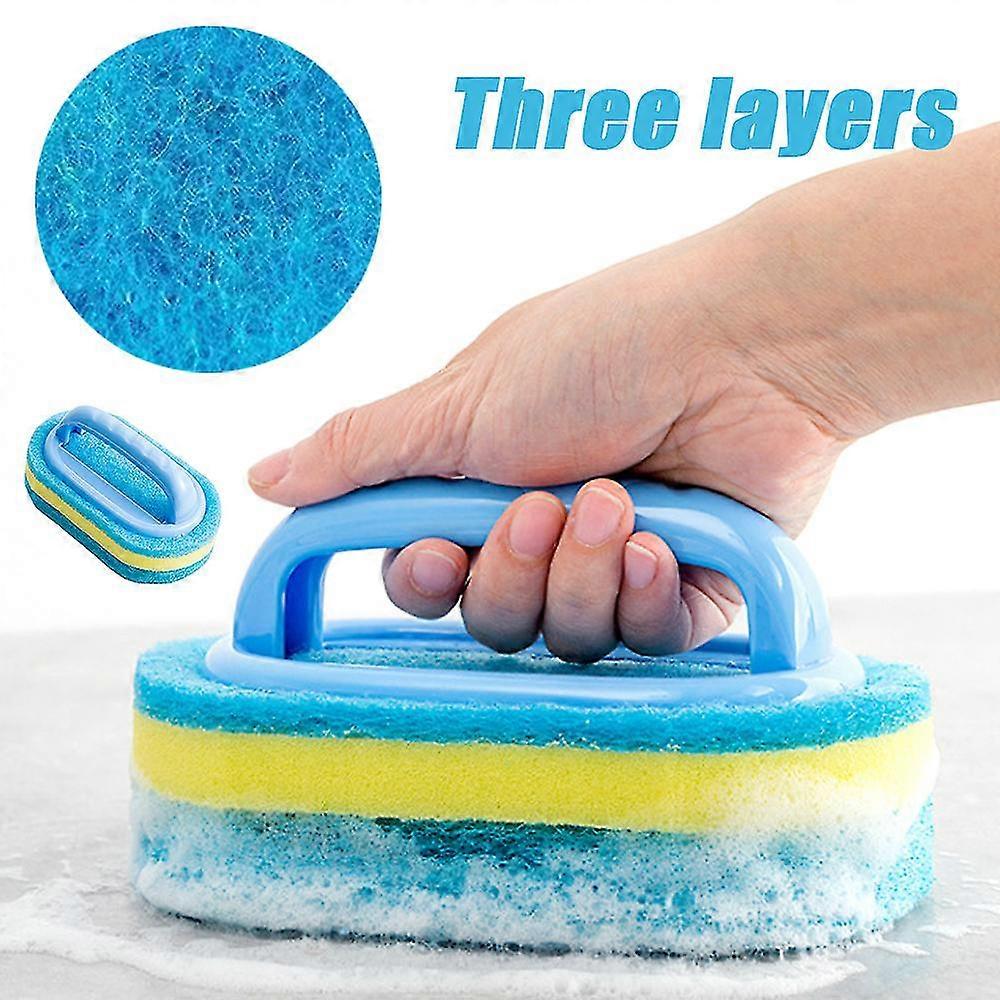 3-layer Thick Foam Brush Durable Swimming Pool Cleaning Brush, Multipurpose Handheld Sponge Scrubber, Pool Accessories
