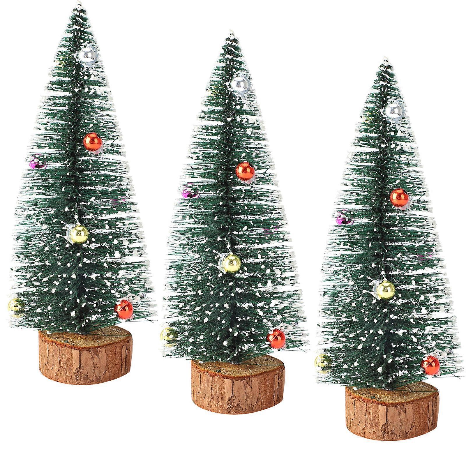 WENYI 3pcs DIY Desktop Artificial Mini Christmas Tree Christmas Ornaments Mini Tree Decoration