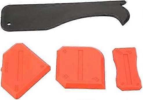 4Pcs / Set Sealant Spatula Caulking Tool Kit Seal  Grout Remover Scraper Orange Processed