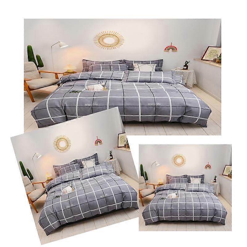 Luxury 4 Piece Set Bedding printed Quilt Cove Fitted Sheet Pillowcase Color N