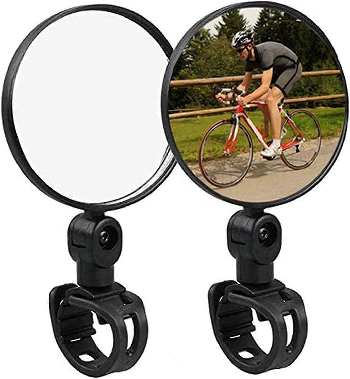 2pcsBike Mirror Bicycle Cycling Rear View Mirrors Adjustable Rotatable Handlebar Mounted Plastic Con
