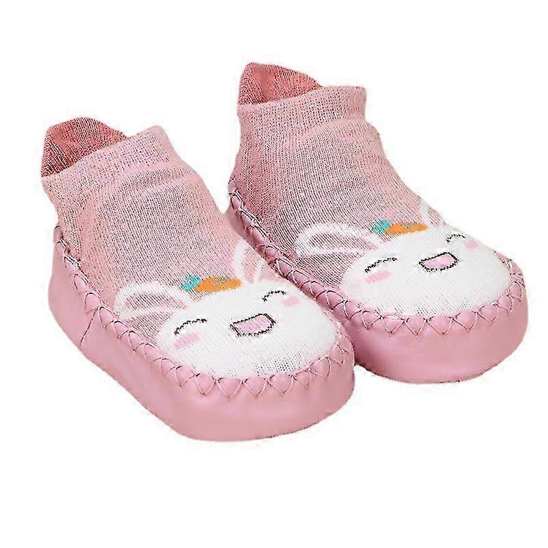 1 أزواج من جوارب الأطفال النعال للأطفال الصغار القطن أحذية دافئة نعومة نعل غير SlipPink..