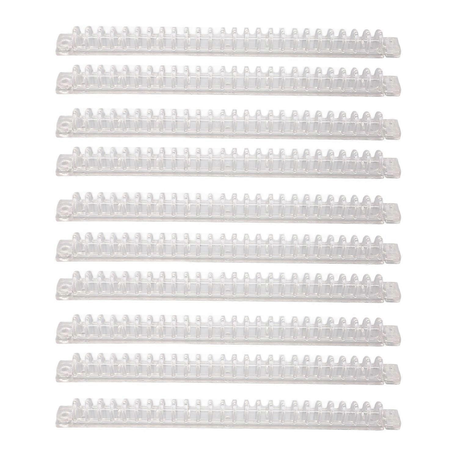 10Pcs Binding Spines Plastic Comb Spiral Coil 26 Holes 100 Sheet Capacity Strip for Loose Leaf