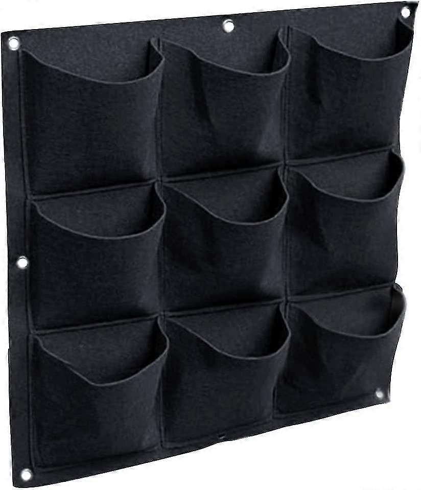 Wall Mounted Planter Bags With 9 Pockets For Balcony Patio Wall