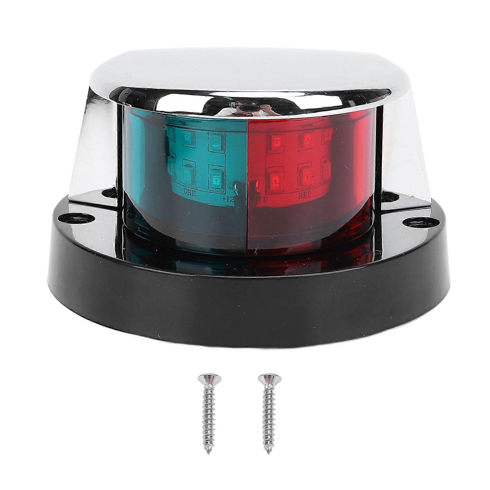 Red Green Boat Bow Navigation Light Zinc Alloy Shell USCG 2NM LED Bow Light for Pontoon Skiff and Small Boat DC12V